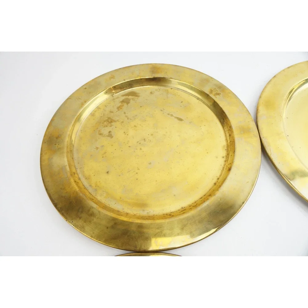 Unbranded Brass Charger Plates Unisex OS Gold Set of 4 Made in‎ Mexico Good